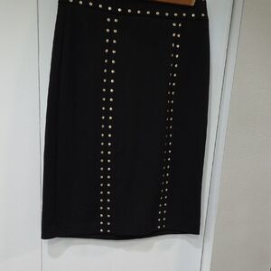 New York & Company Black Studded Pencil Skirt